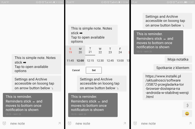 Notenger – notatki w formie wiadomości do… siebie (recenzja)