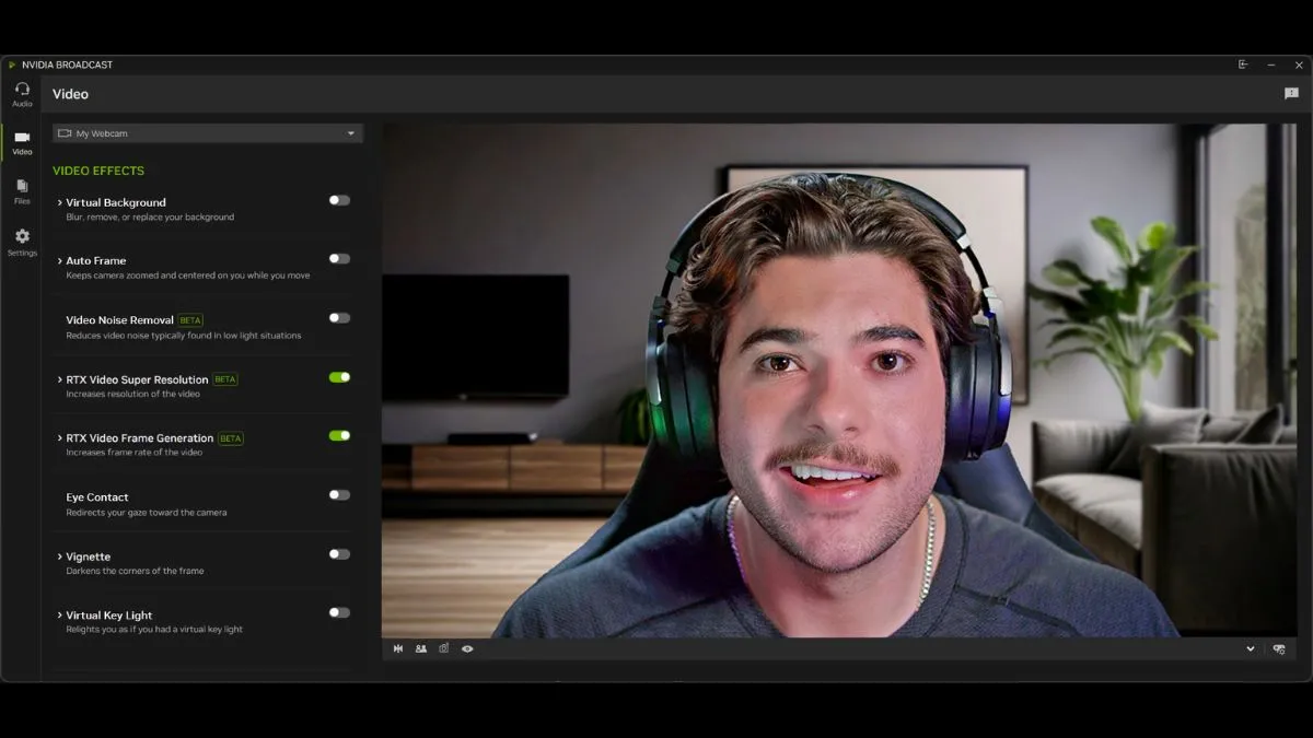 Nowe funkcje w Nvidia Broadcast.