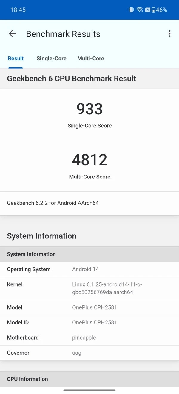 OnePlus 12 Geekbench