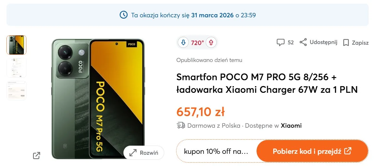 POCO M7 Pro 5G 8/256 GB w niższej cenie