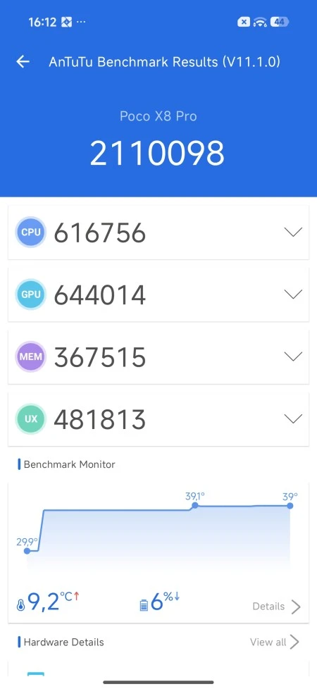 Poco X8 Pro wydajność benchmarki