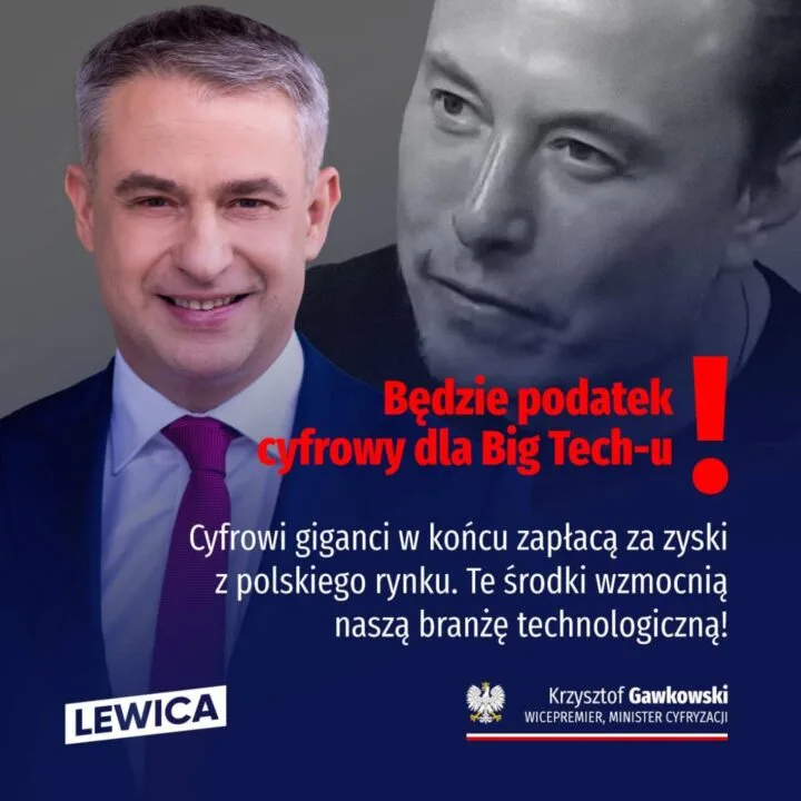 Lewica ogłosiła wprowadzenie podatku cyfrowego. Źródło: Facebook.com