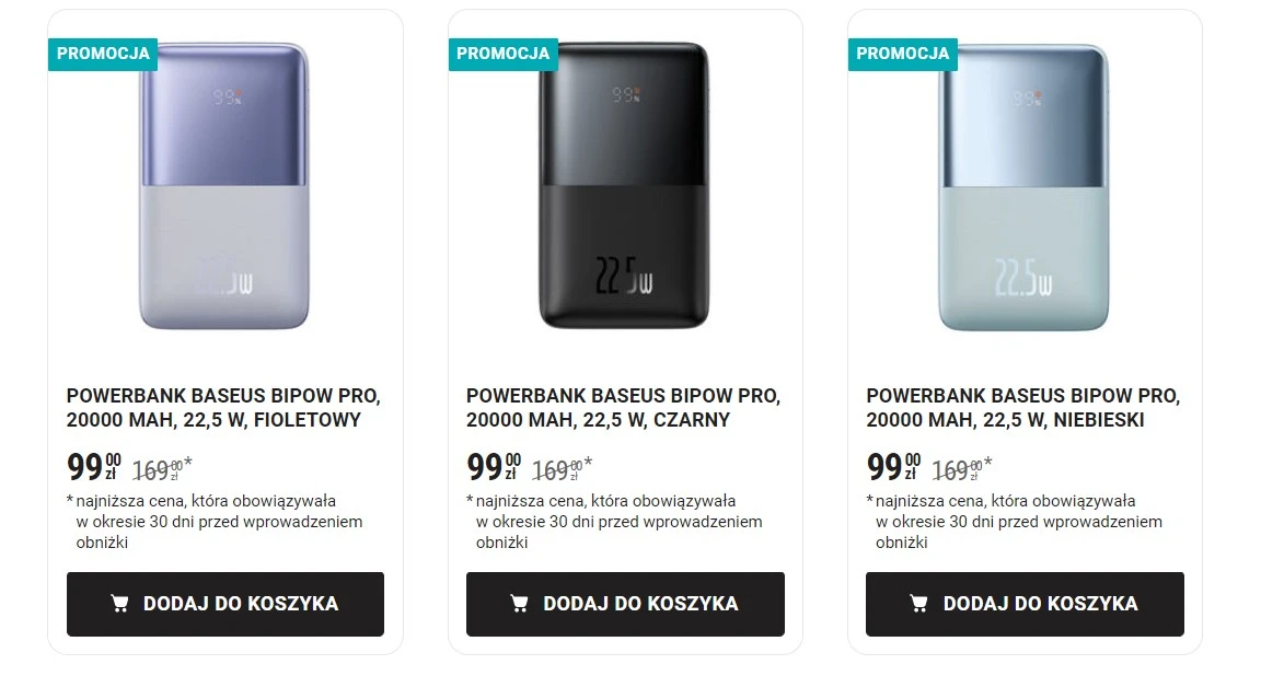 Powerbank Baseus Bipow Pro - Promocja Biedronka Home