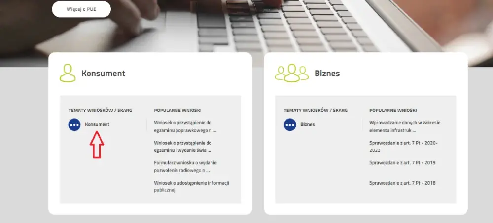 Instrukcja zamówienia sprzętu. Źródło: UKE