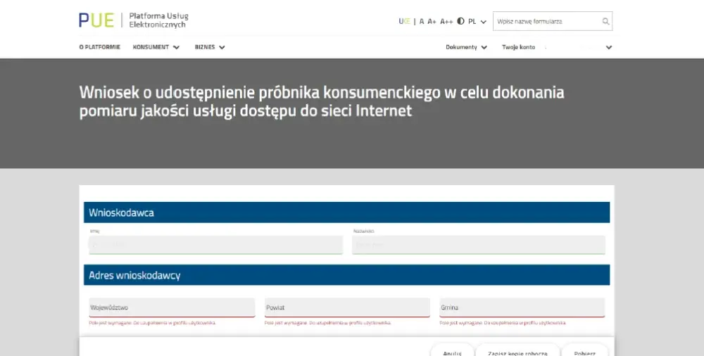 Instrukcja zamówienia sprzętu. Źródło: UKE