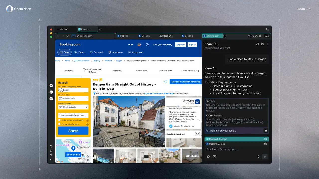 Opera Neon dla wszystkich. To przeglądarka AI, za którą zapłacisz