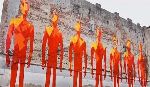 W Łodzi powstał olbrzymi mural inspirowany grą SUPERHOT