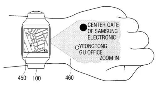 Najnowszy patent Samsunga: smartwatch z interfejsem wyświetlanym na dłoni