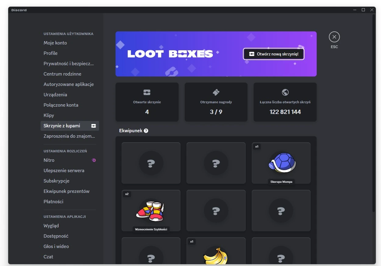 Skrzynie z łupami na Discord