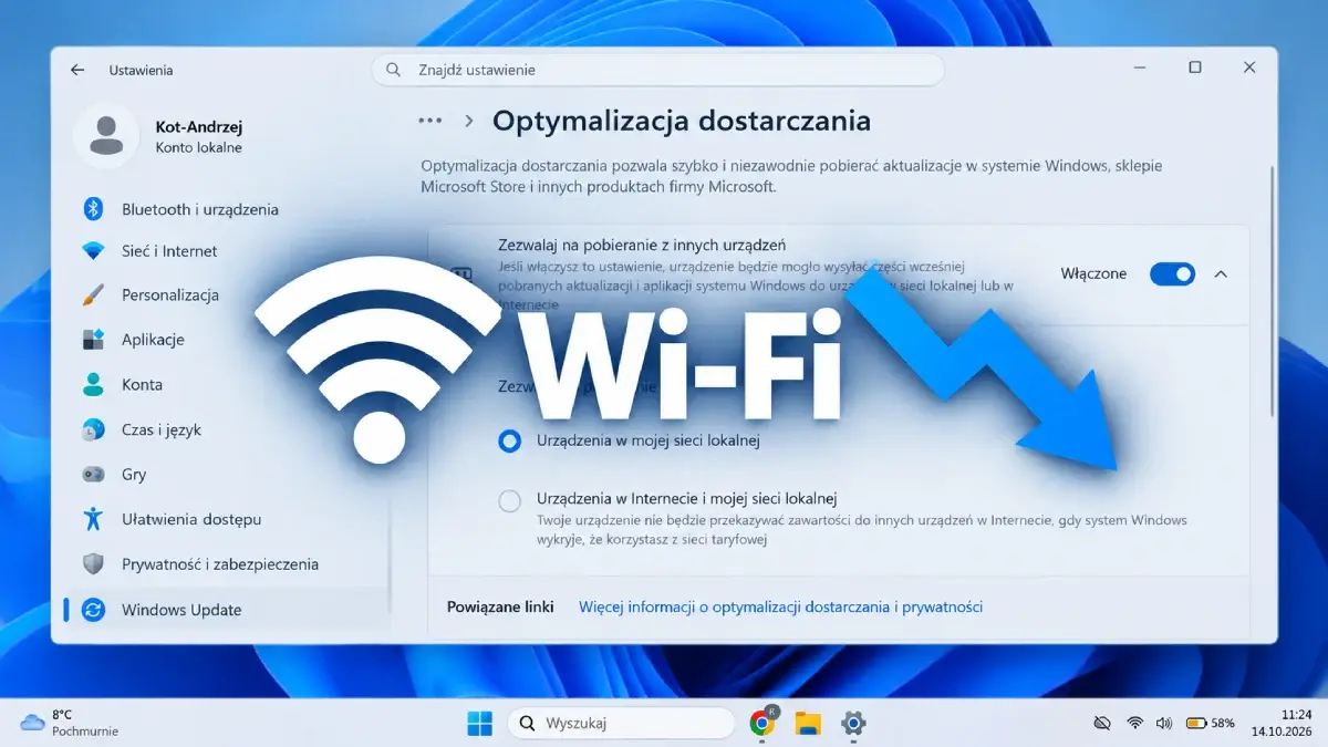 Windows 11 może ograniczać Wi-Fi, żeby oszczędzać baterię. Zmień te ustawienia