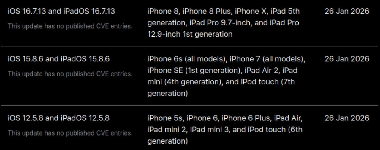 Aktualizację dostanie też między innymi iPhone 7
