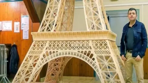 Wieża Eiffle'a z zapałek dyskwalifikacja Richard Plaud księga rekordów guinessa