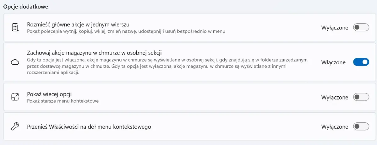 Dostępne jest starsze menu kontekstowe / Źródło: screen Windows 11