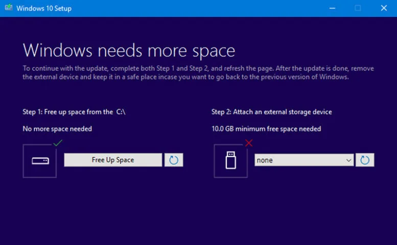 Microsoft ostrzega: jeżeli masz mały dysk, możesz mieć problemy z instalacją październikowej aktualizacji Windows 10