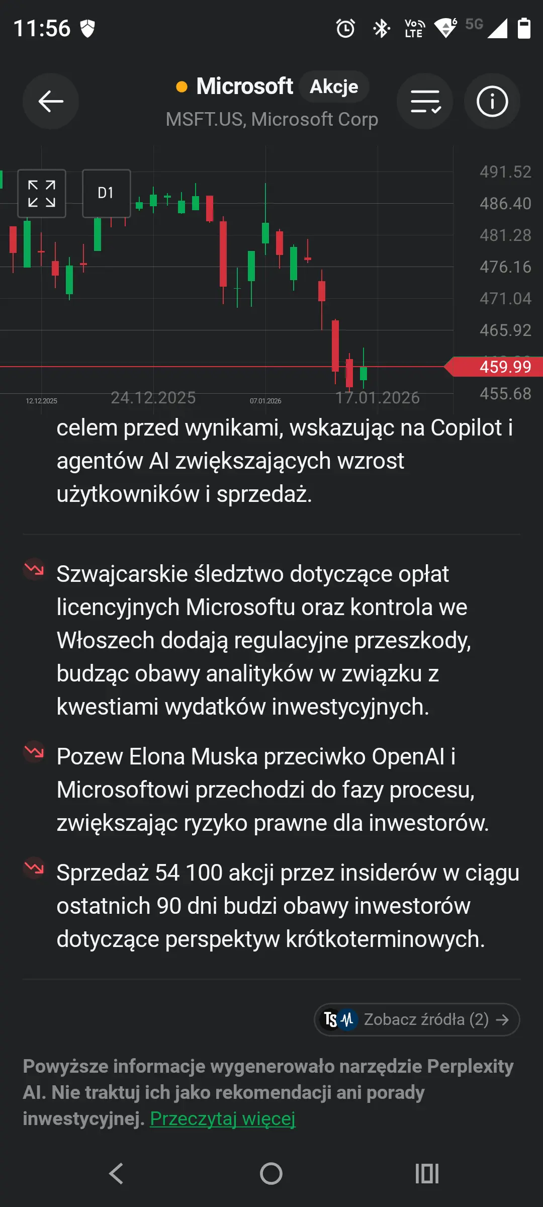 XTB apka - przegląd AI dla Microsoft