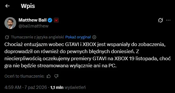 Xbox nie dostanie wyłączności na GTA 6.