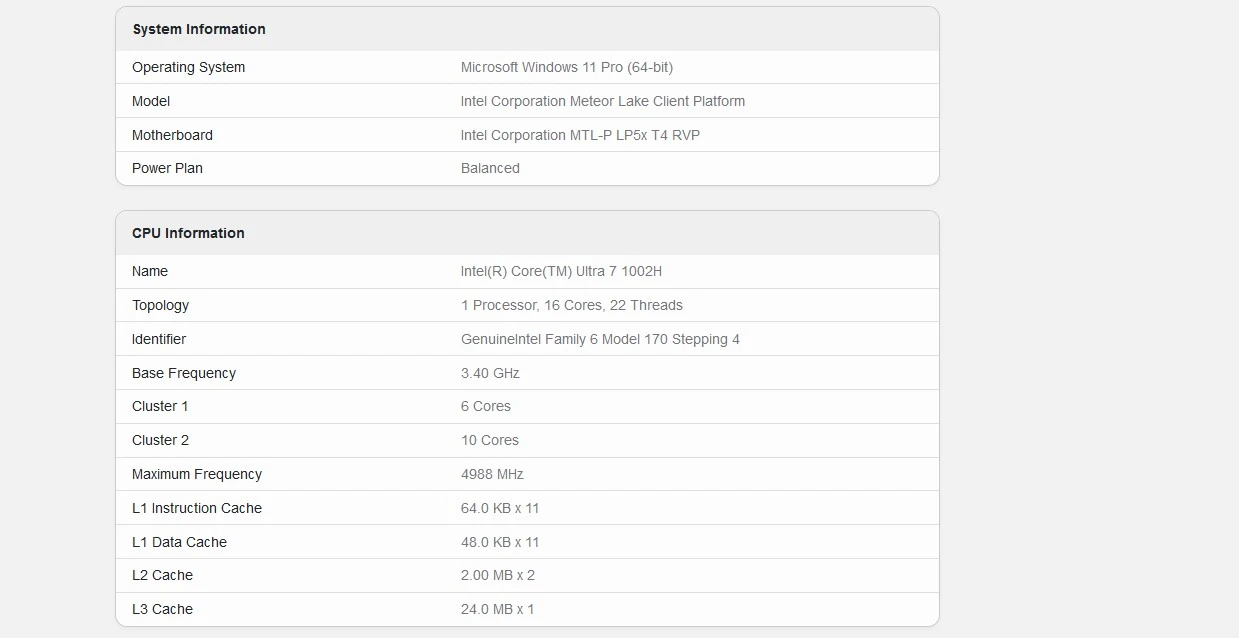 Procesor Intel Meteor Lake