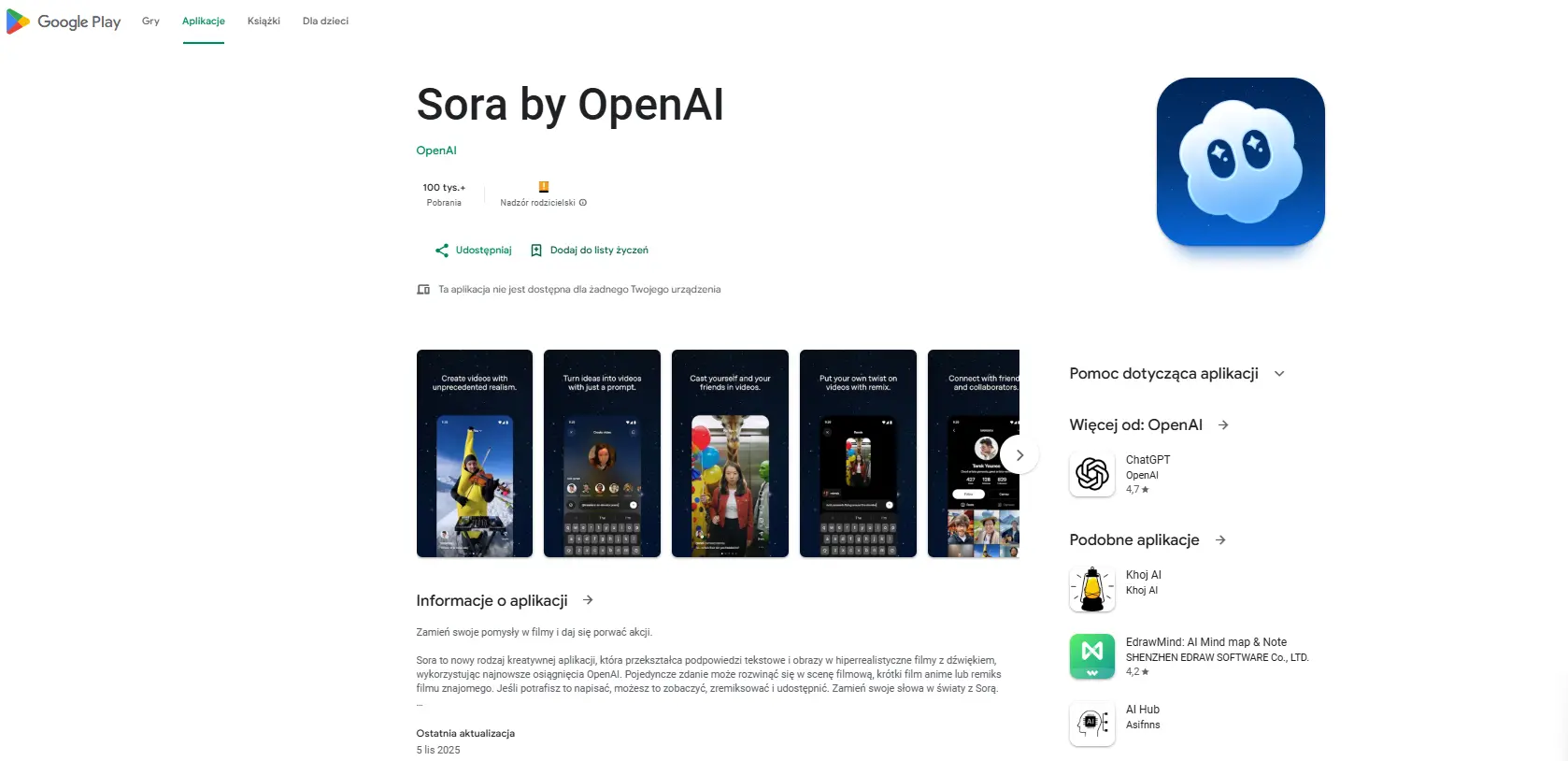 Sora od OpenAI trafia na Androida. Filmiki AI jeszcze bardziej zaleją sieć?