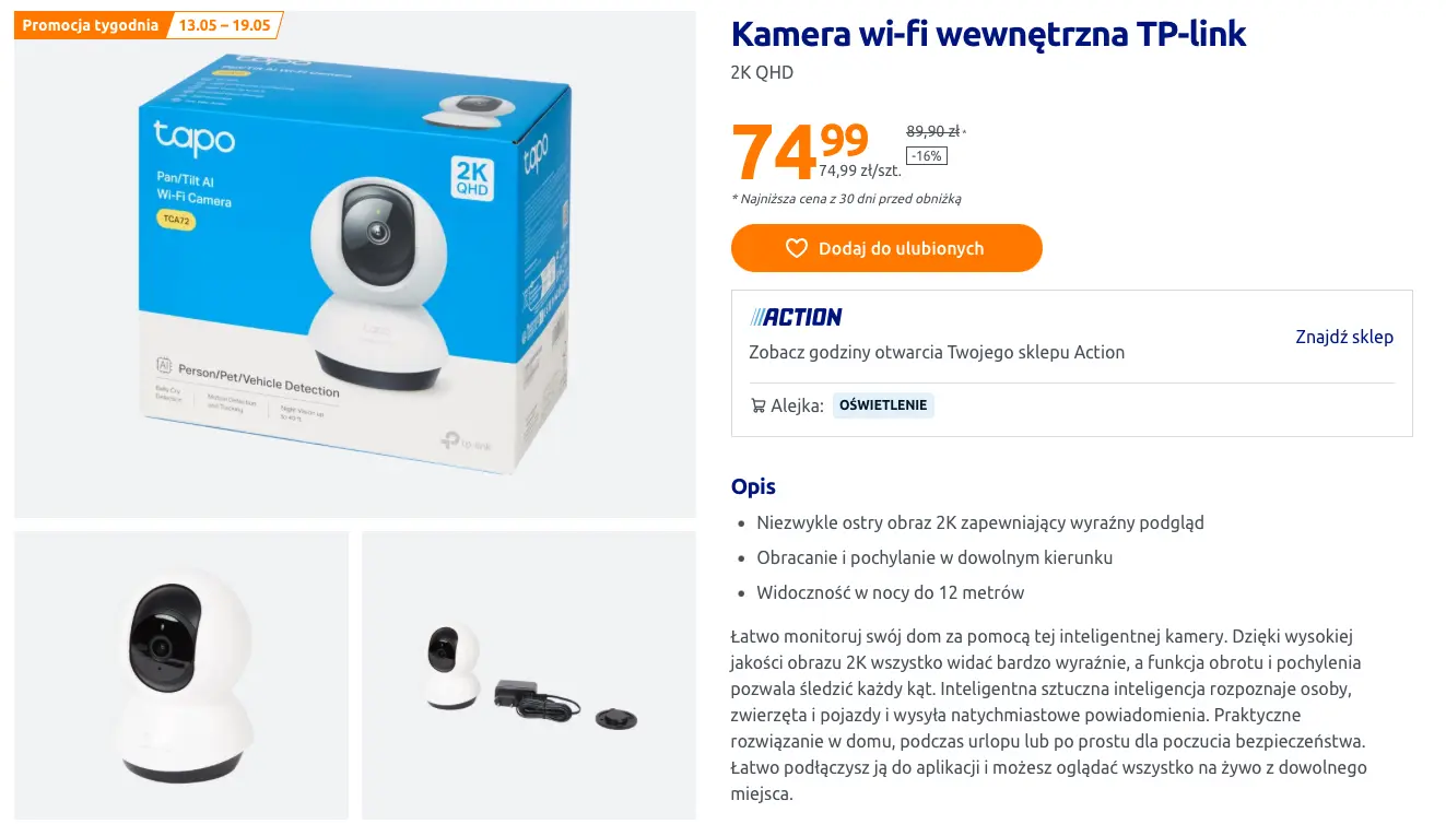 Pędź do Action. Kamerka TP-Link za bezcen