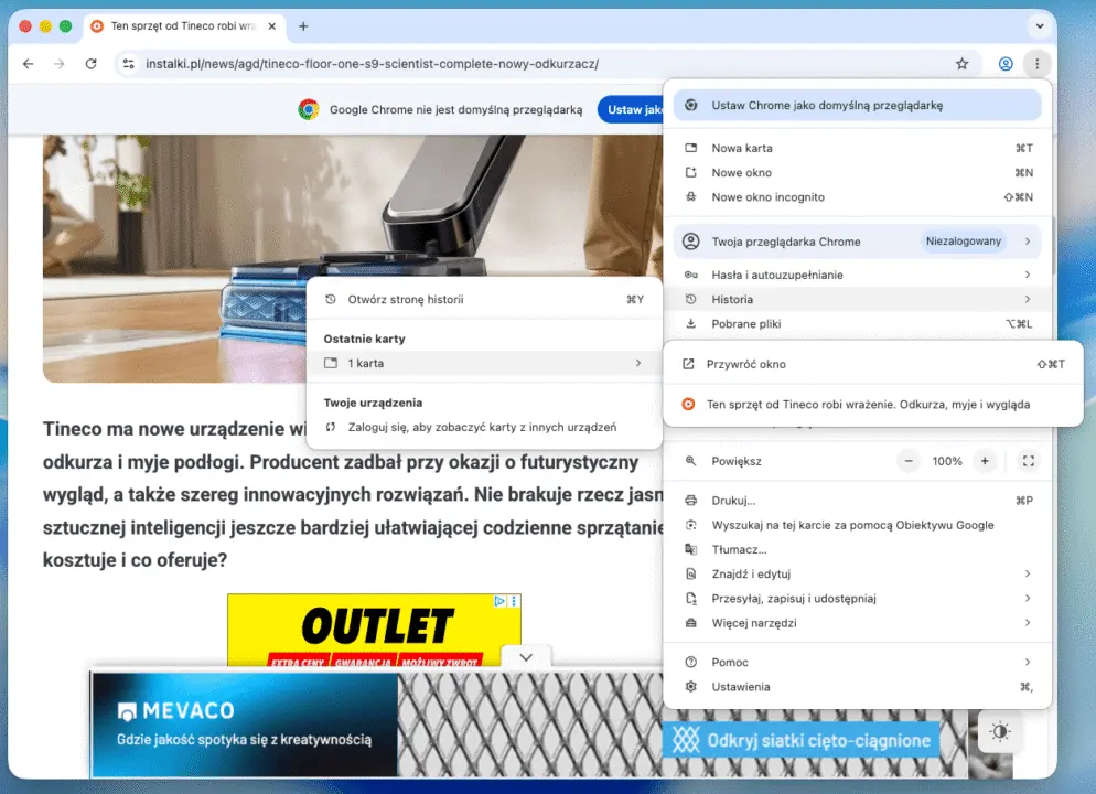 Google Chrome ma ukrytą funkcję, która może uratować otwarte karty po awarii