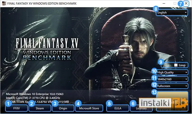 Okladka Final Fantasy XV Benchmark
