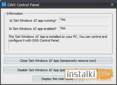 GWX Control Panel