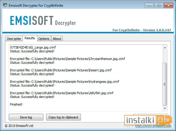 Emsisoft Decrypter for CryptInfinite