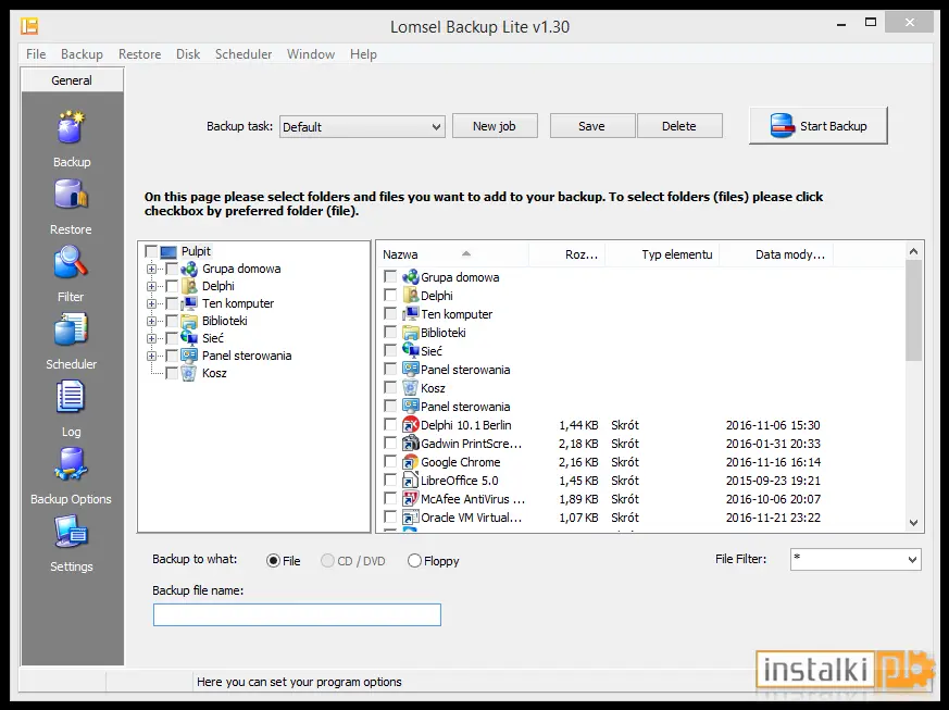 Okladka Lomsel Backup Lite