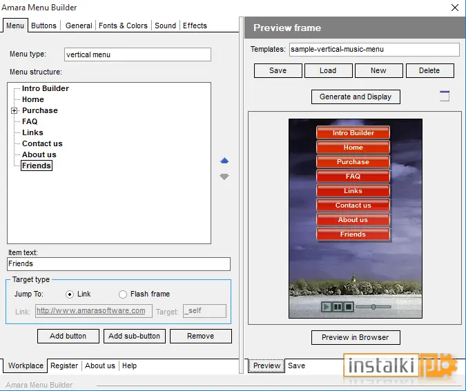 Okladka Amara Menu and Button Maker