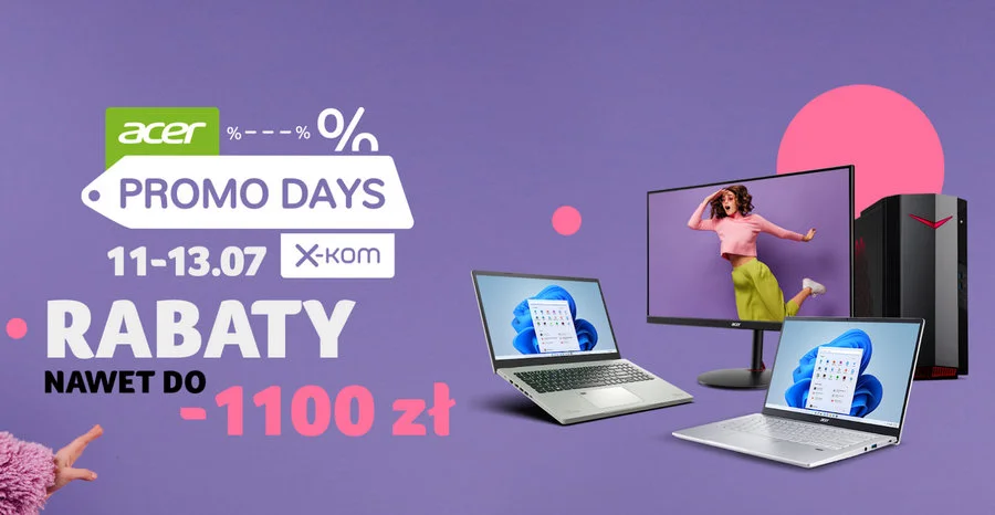 Promocja od x-kom i Acera. Komputery, laptopy i monitory w promocji