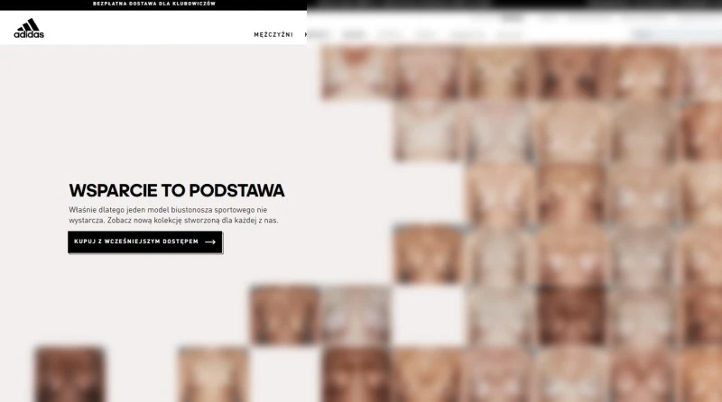 Nagie piersi na stronie Adidasa? Spokojnie, to nie atak