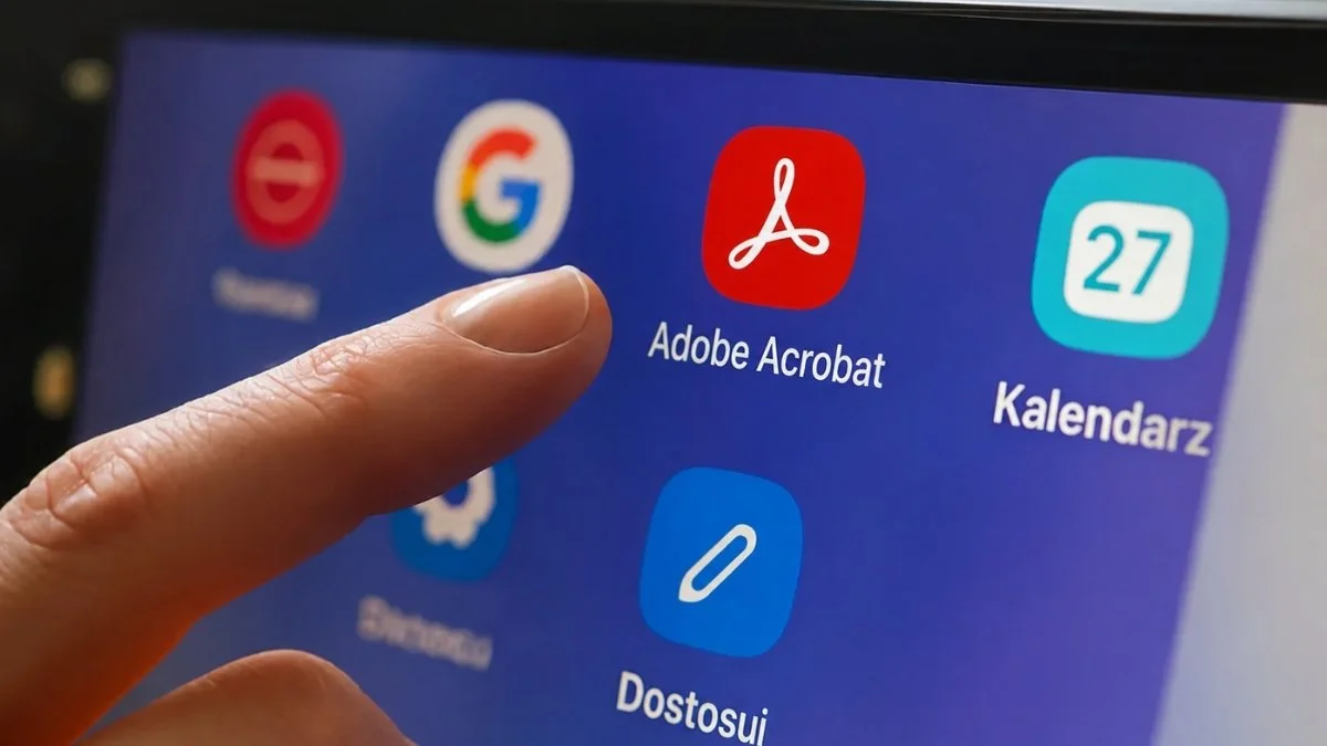 Android Auto z absurdalną aplikacją. Adobe Acrobat na ekranie samochodu