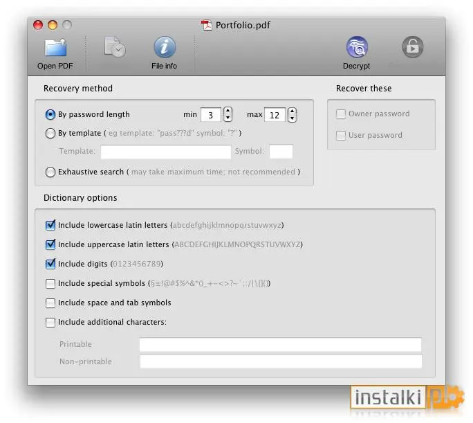 Recover PDF Password for Mac
