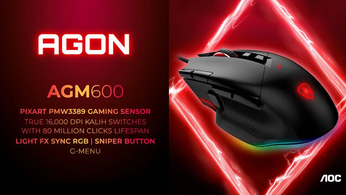 Gamingowa mysz AOC Agon AGM600 z Nvidia Reflex minimalizuje input lag