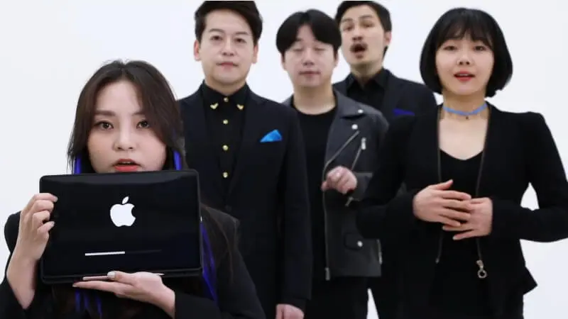 Koreańczycy udają komputery Apple. Dźwięki macOS a capella, a także Harry Potter