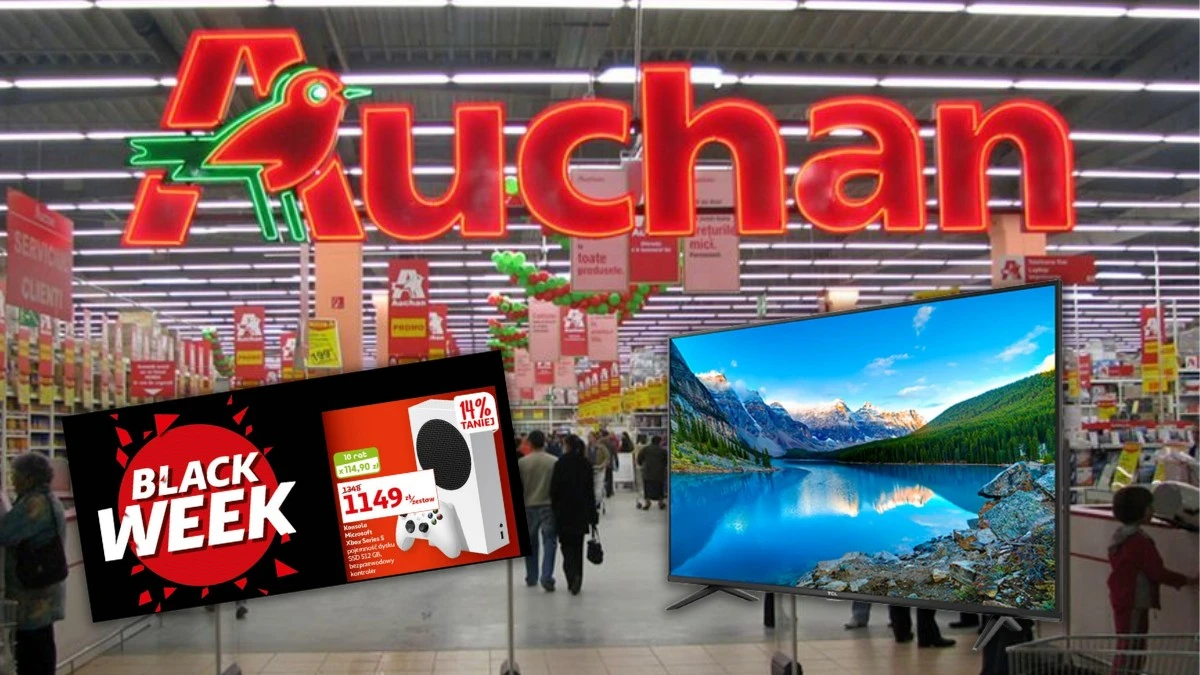 65-calowy TV za bezcen, tani Xbox Series S i inne. Black Week w Auchan