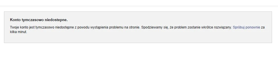 Facebook nie działa w aplikacji i przeglądarce