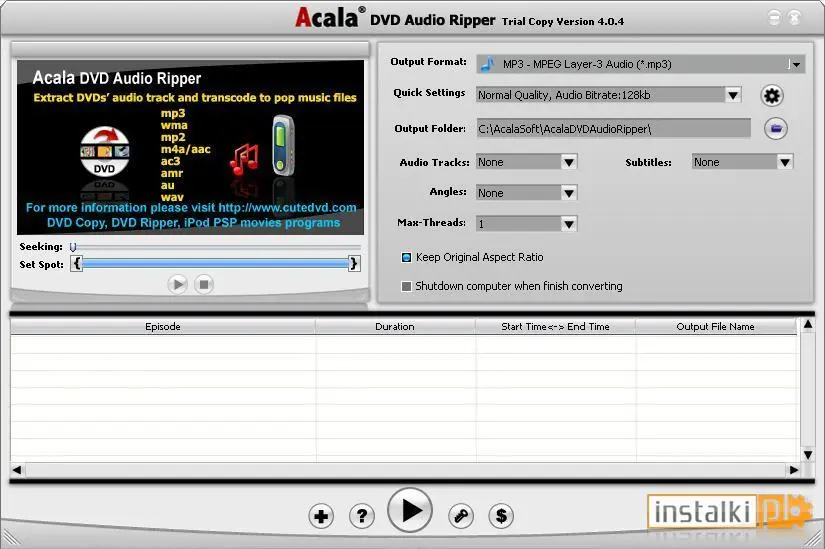 Acala DVD Audio Ripper
