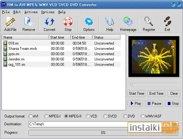 RM to AVI MPEG WMV VCD SVCD DVD Converter