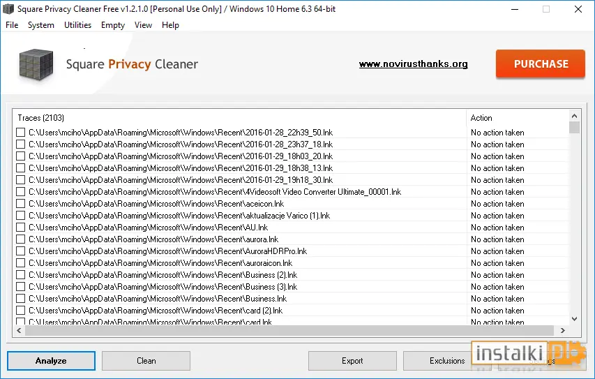 Okladka NoVirusThanks Square Privacy Cleaner Pro