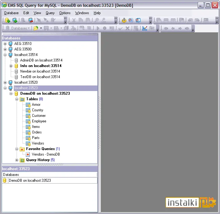 Okladka EMS SQL Query for MySQL