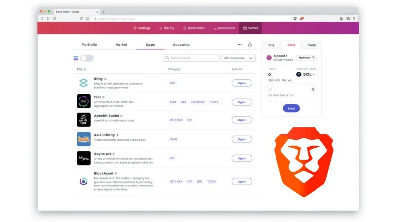 Przeglądarka Brave od teraz ma własny portfel kryptowalut