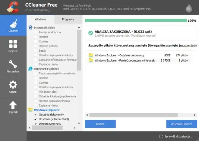 CCleaner 5.27 z lepszym czyszczeniem przeglądarek wydany
