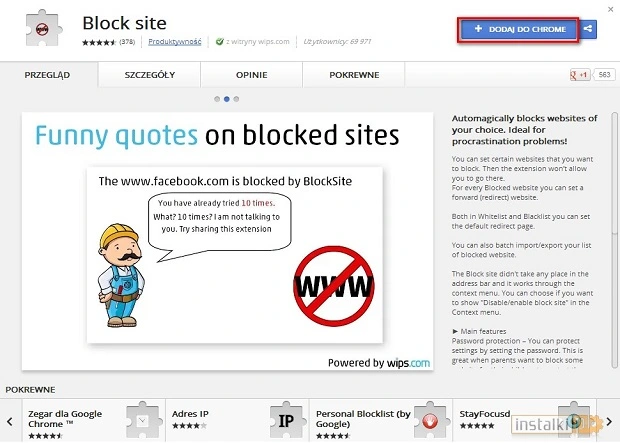 chrome blokowanie stron 1