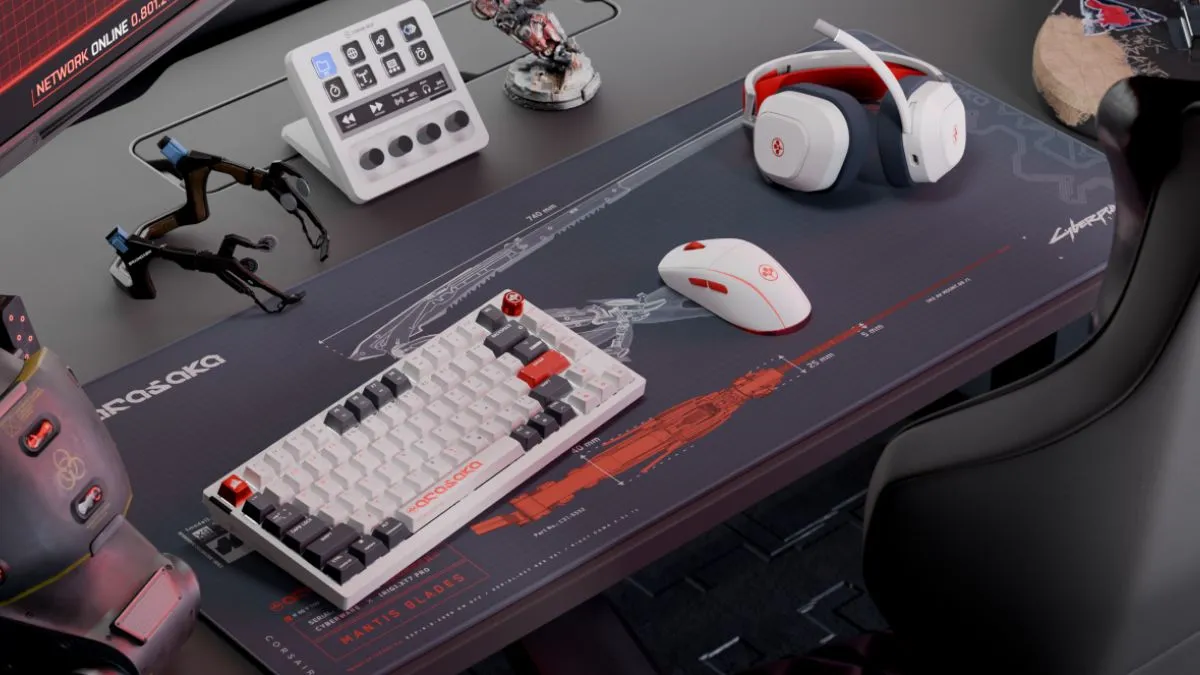 Cyberpunk 2077 ląduje na biurkach. CORSAIR pokazał stylizowane akcesoria