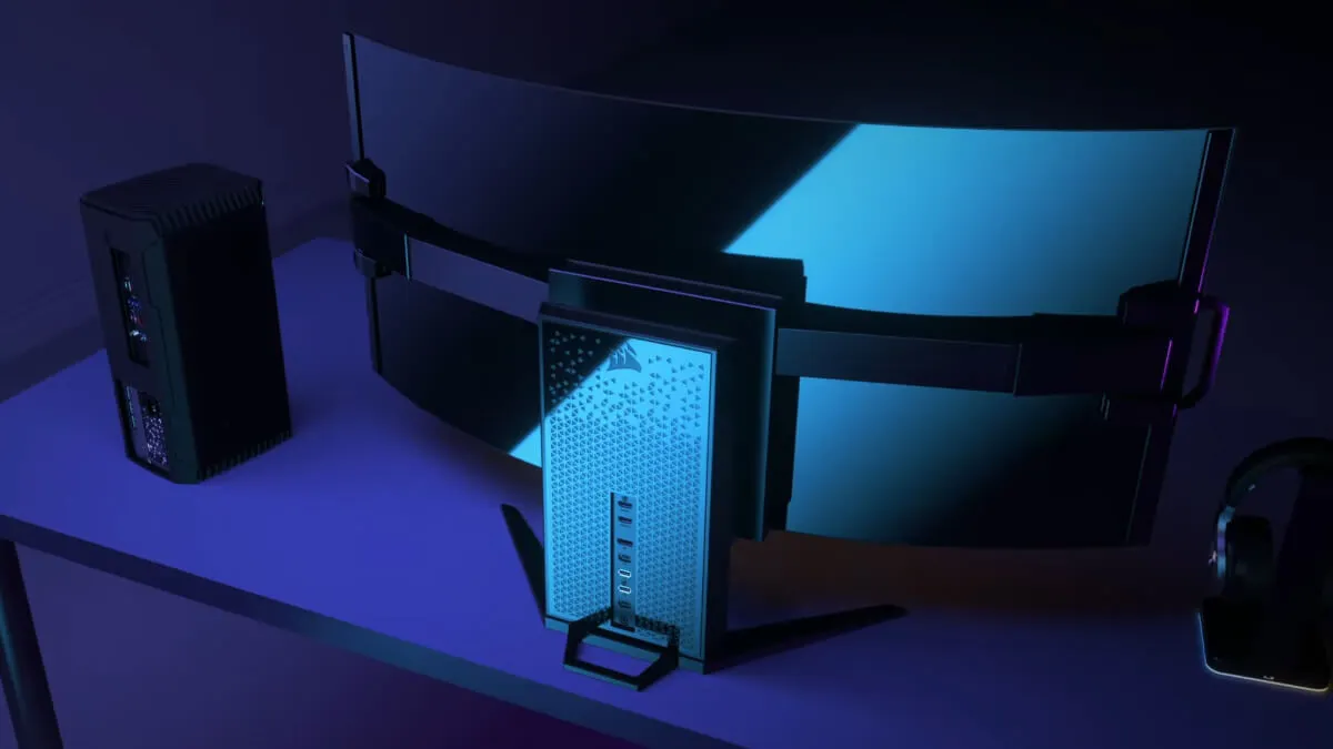 Niezwykły gamingowy monitor OLED Corsair z regulowaną krzywizną matrycy