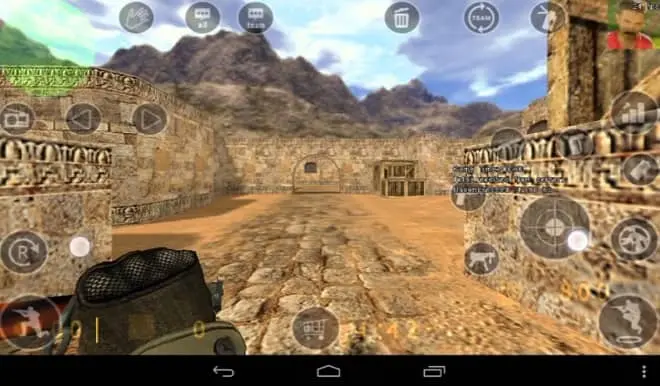 Kultowy Counter-Strike 1.6 uruchomiony na urządzeniu z Androidem