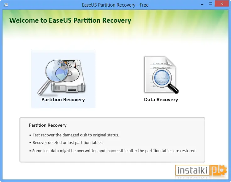 EaseUS Partition Recovery Free