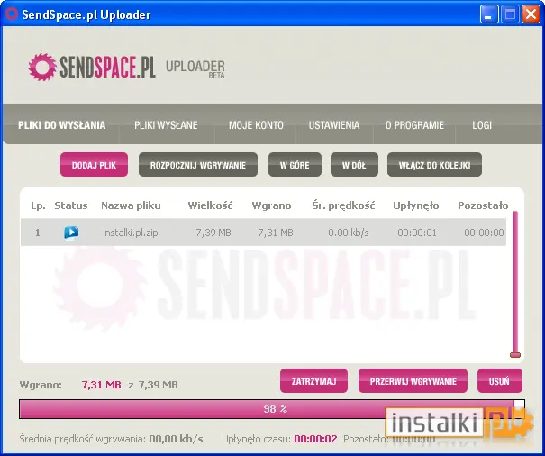 SendSpace.pl Uploader