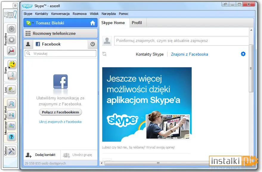Okladka Messenger Plus! for Skype